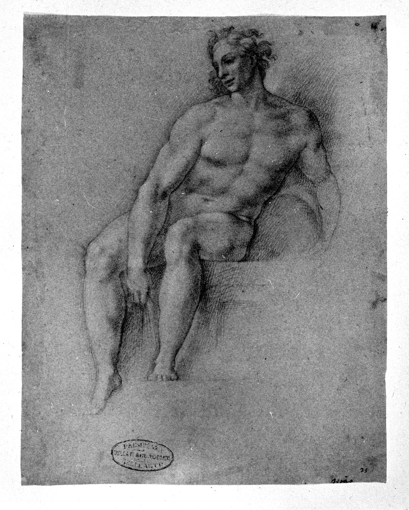 figura maschile (disegno, opera isolata) di Figino Giovanni Ambrogio (attribuito) (seconda metà sec. XVI)