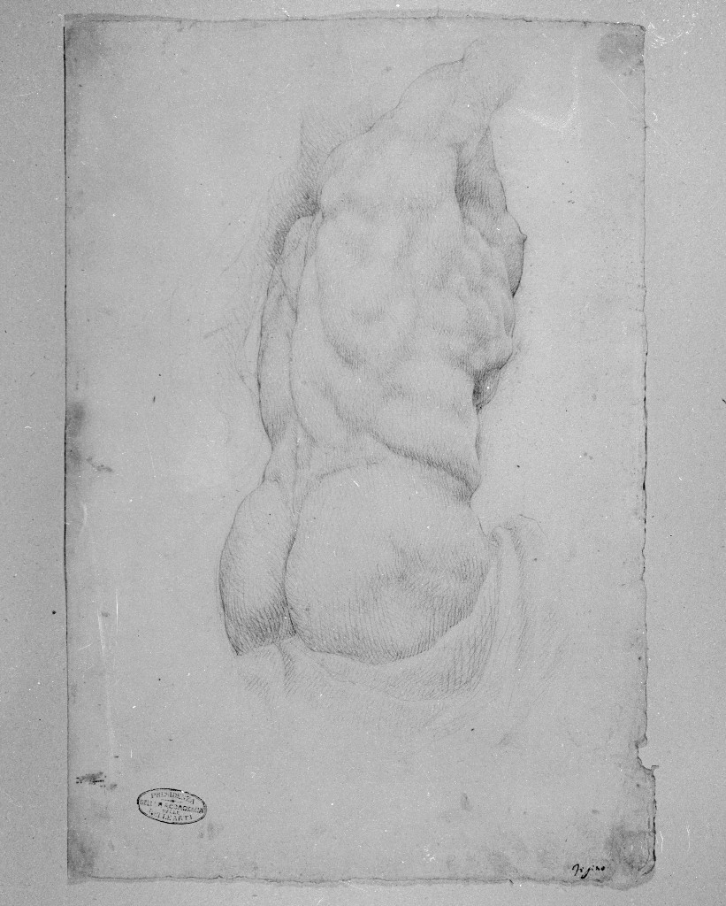 figura maschile (disegno, opera isolata) di Figino Giovanni Ambrogio (attribuito) (seconda metà sec. XVI)