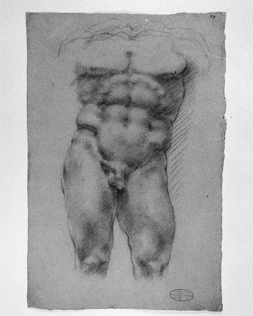 figura maschile (disegno, opera isolata) di Figino Giovanni Ambrogio (attribuito) (seconda metà sec. XVI)