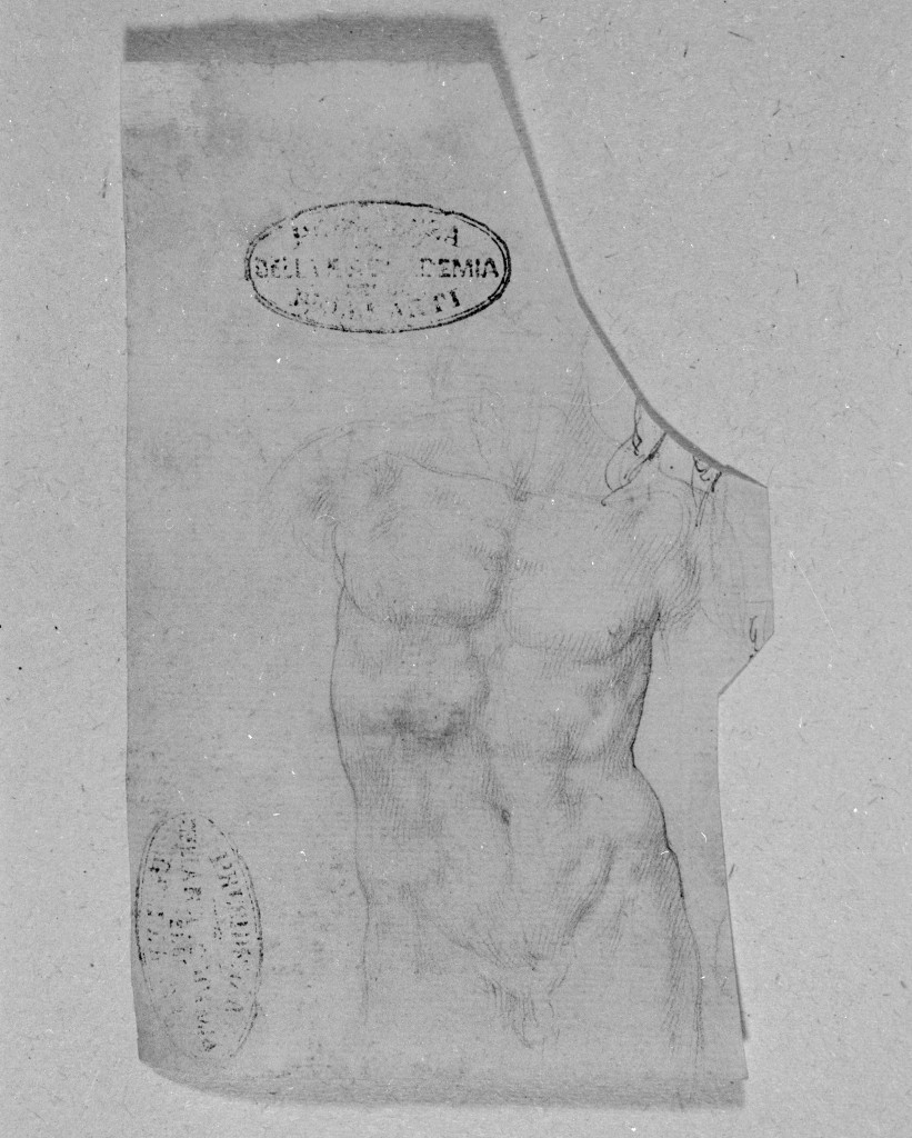 figura maschile (disegno, elemento d'insieme) di Figino Giovanni Ambrogio (attribuito) (seconda metà sec. XVI)