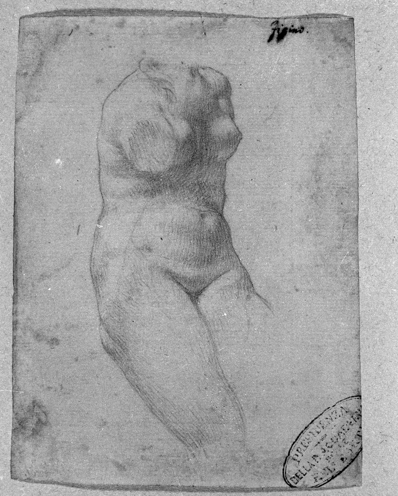 figura femminile (disegno, elemento d'insieme) di Figino Giovanni Ambrogio (attribuito) (seconda metà sec. XVI)