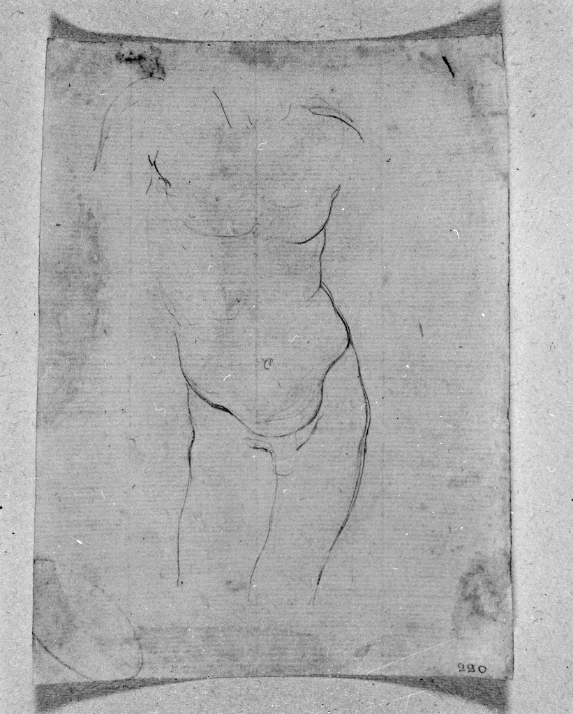 figura maschile (disegno, elemento d'insieme) di Figino Giovanni Ambrogio (attribuito) (seconda metà sec. XVI)