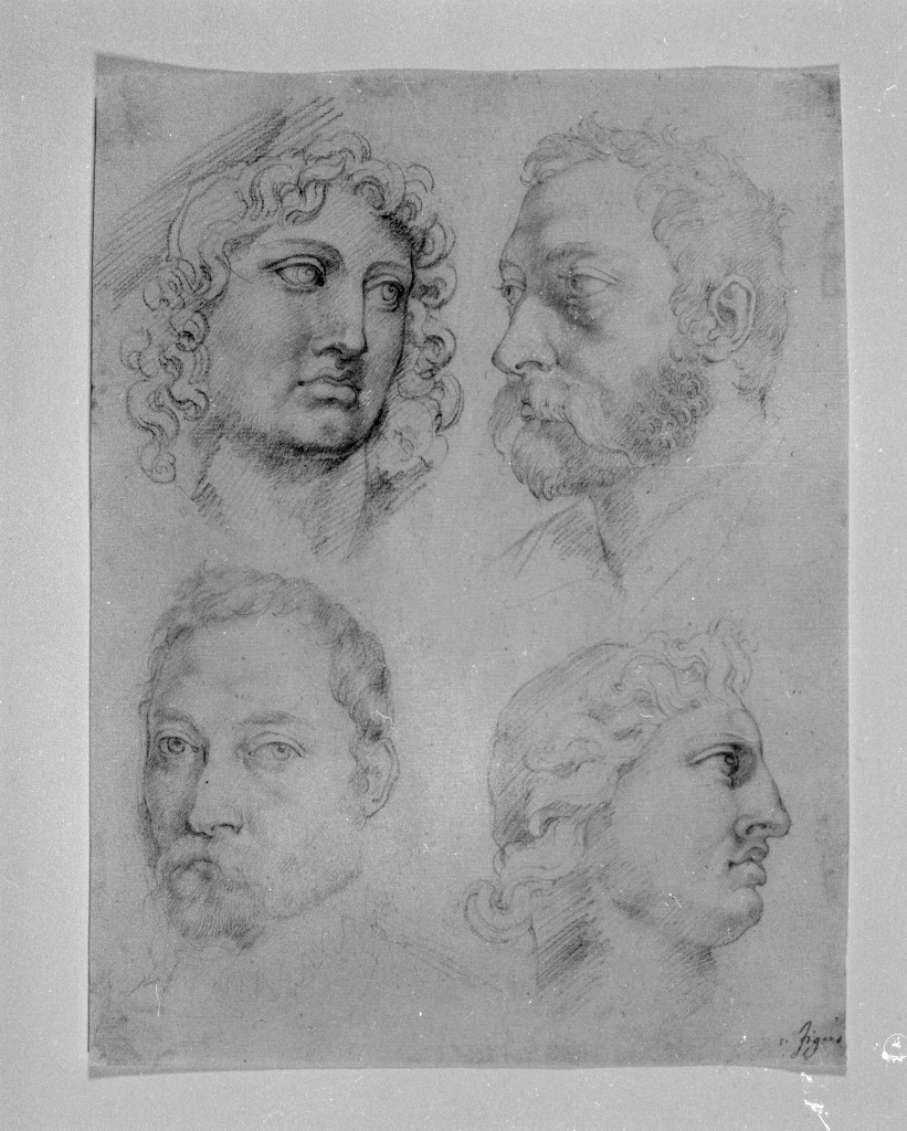 ritratti maschili (disegno, opera isolata) di Figino Giovanni Ambrogio (attribuito) (seconda metà sec. XVI)