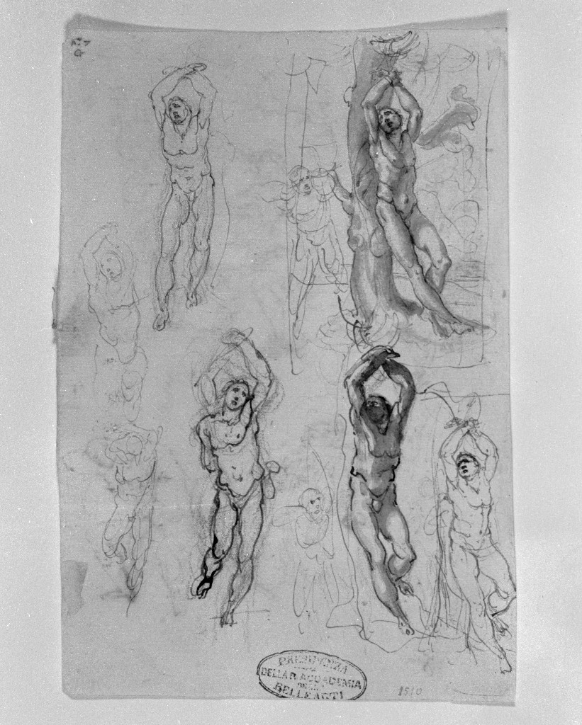figure maschili (disegno, elemento d'insieme) di Figino Giovanni Ambrogio (attribuito) (seconda metà sec. XVI)