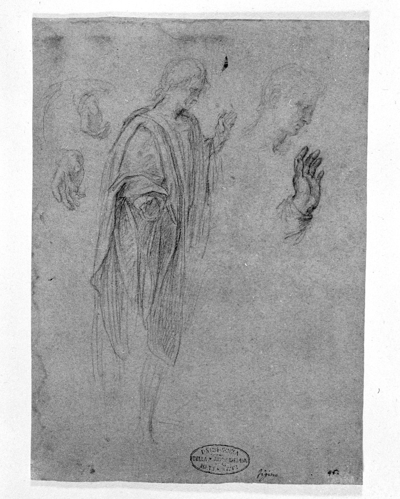 figura maschile (disegno, opera isolata) di Figino Giovanni Ambrogio (seconda metà sec. XVI)