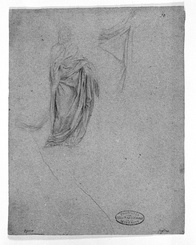 figura femminile panneggiata (disegno, opera isolata) di Figino Giovanni Ambrogio (attribuito) (seconda metà sec. XVI)