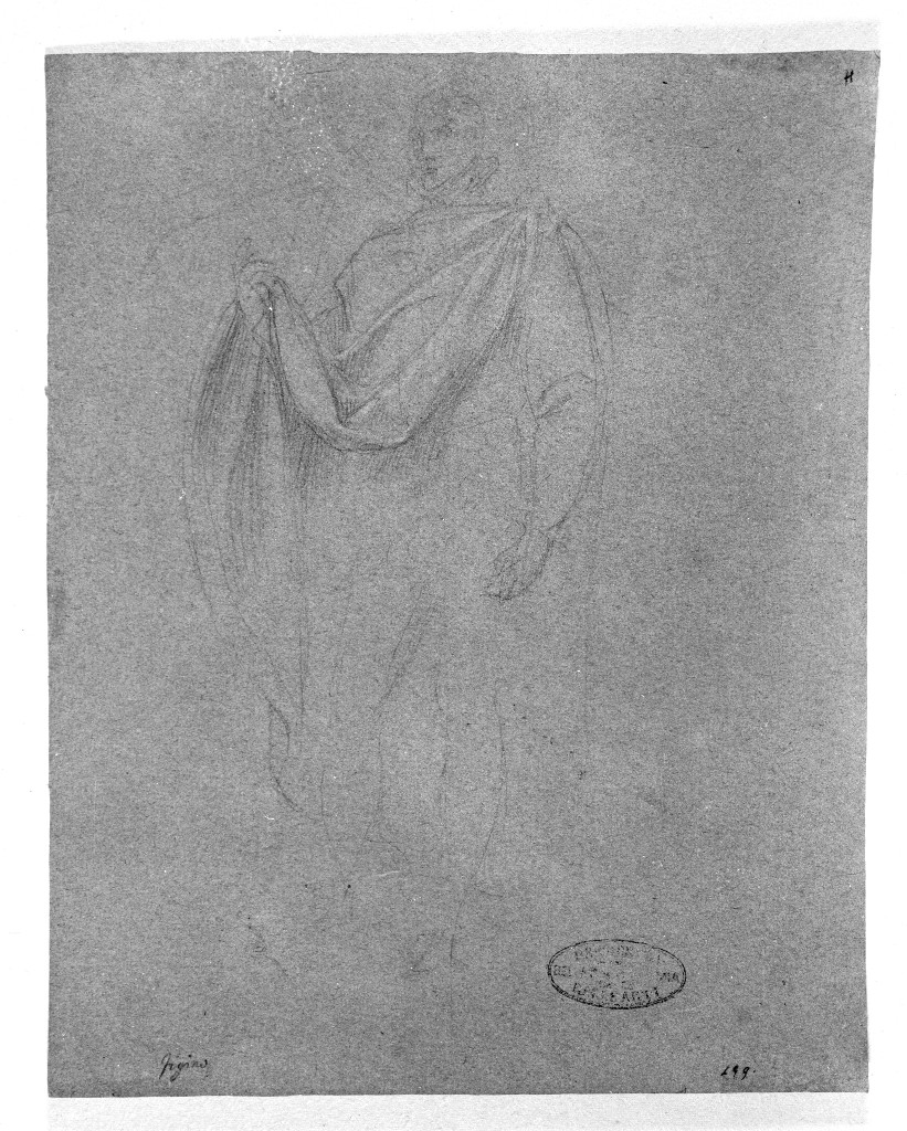 figura maschile (disegno, opera isolata) di Figino Giovanni Ambrogio (seconda metà sec. XVI)
