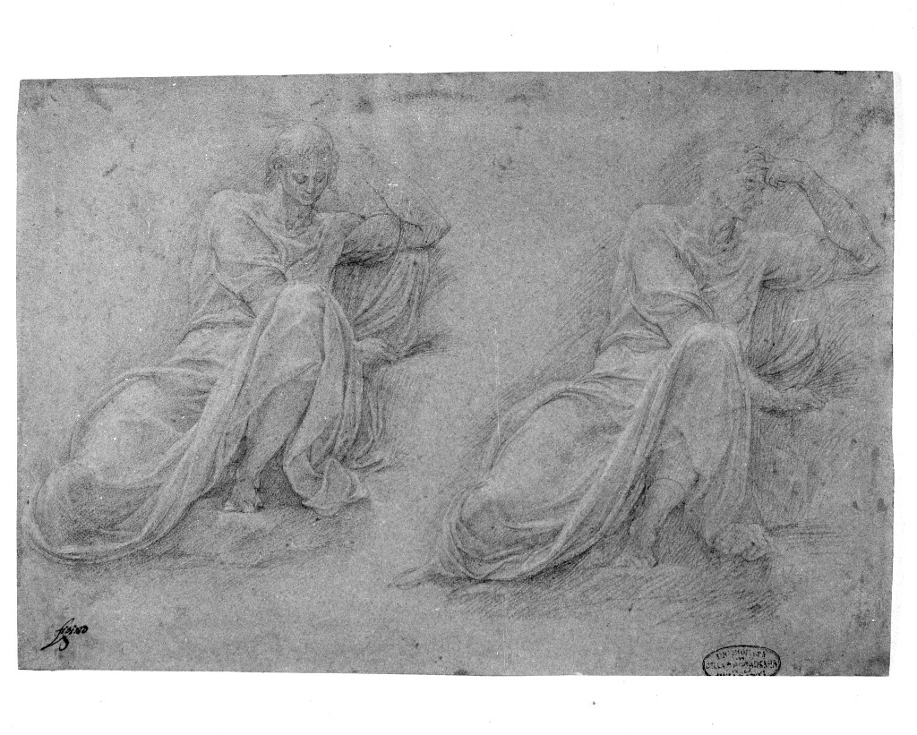 figura maschile (disegno, opera isolata) di Figino Giovanni Ambrogio (seconda metà sec. XVI)