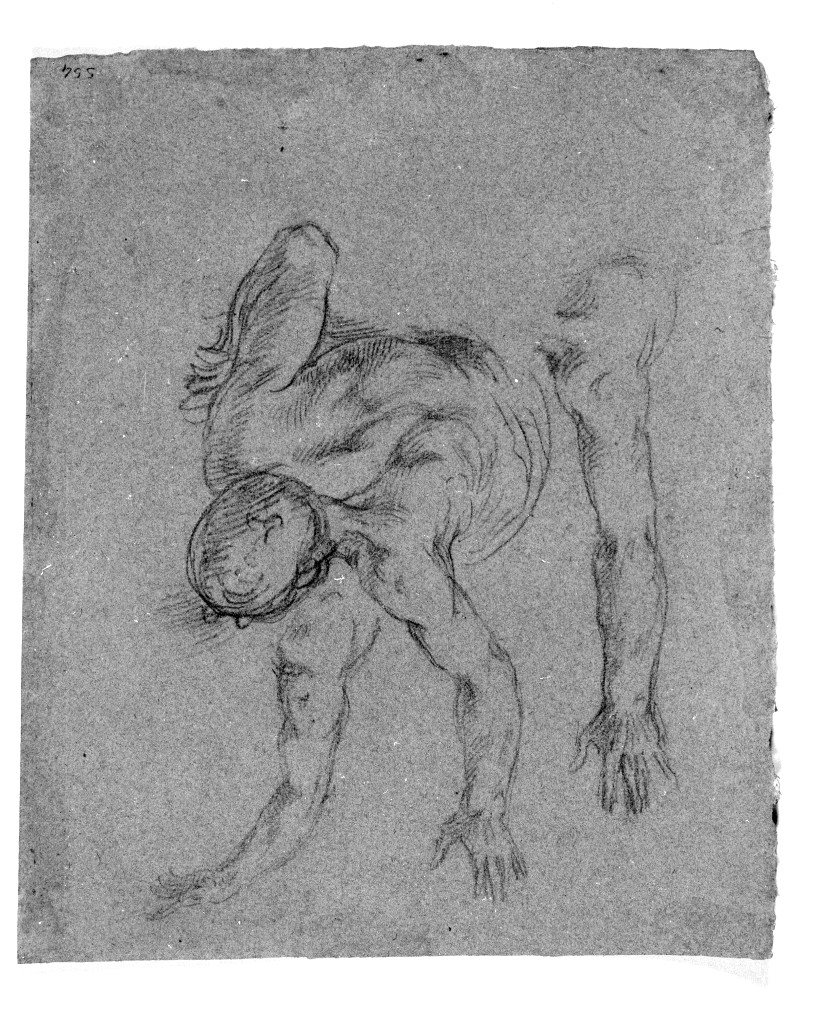 figura maschile (disegno, elemento d'insieme) di Figino Giovanni Ambrogio (attribuito) (seconda metà sec. XVI)