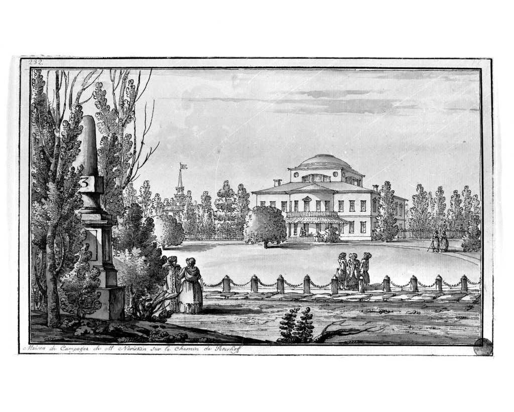 paesaggio con architetture (disegno, opera isolata) di Quarenghi Giacomo (attribuito) (sec. XVIII)