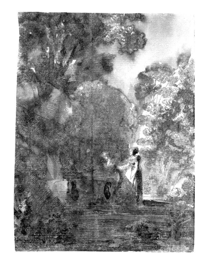 scena di vita campestre (disegno, opera isolata) di Quarenghi Giacomo (attribuito) (sec. XVIII)