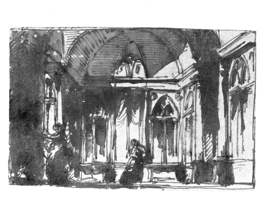 architettura (disegno, opera isolata) di Quarenghi Giacomo (attribuito) (fine sec. XVIII)