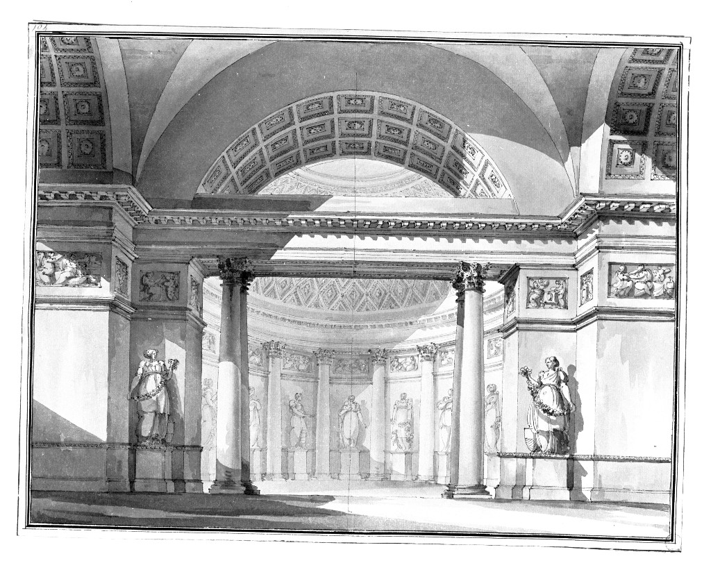 architettura (disegno, opera isolata) di Quarenghi Giacomo (attribuito) (fine sec. XVIII)