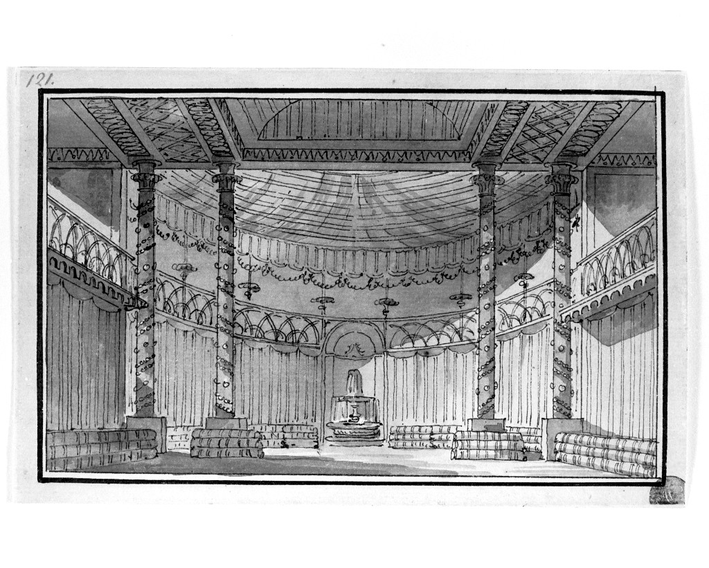 architettura (disegno, opera isolata) di Quarenghi Giacomo (attribuito) (fine sec. XVIII)