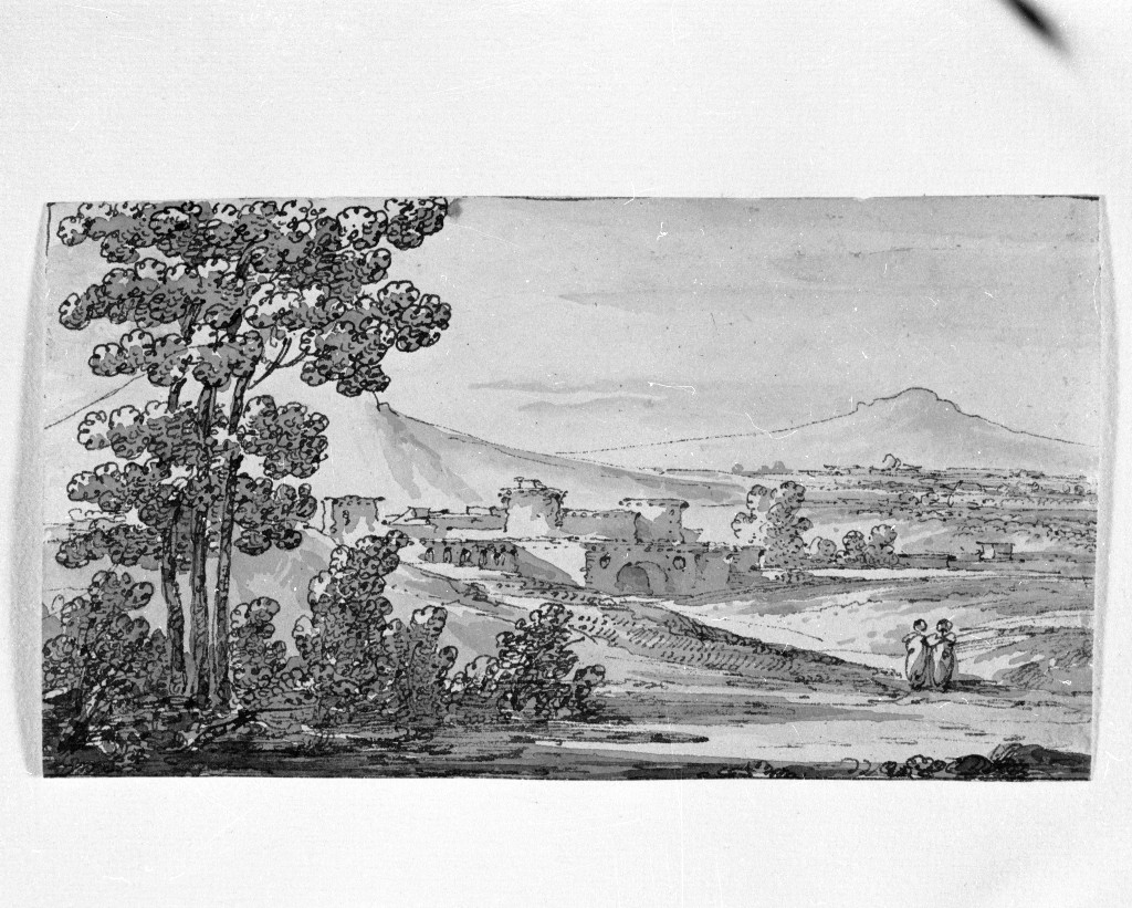 paesaggio (disegno, opera isolata) di Quarenghi Giacomo (sec. XIX)