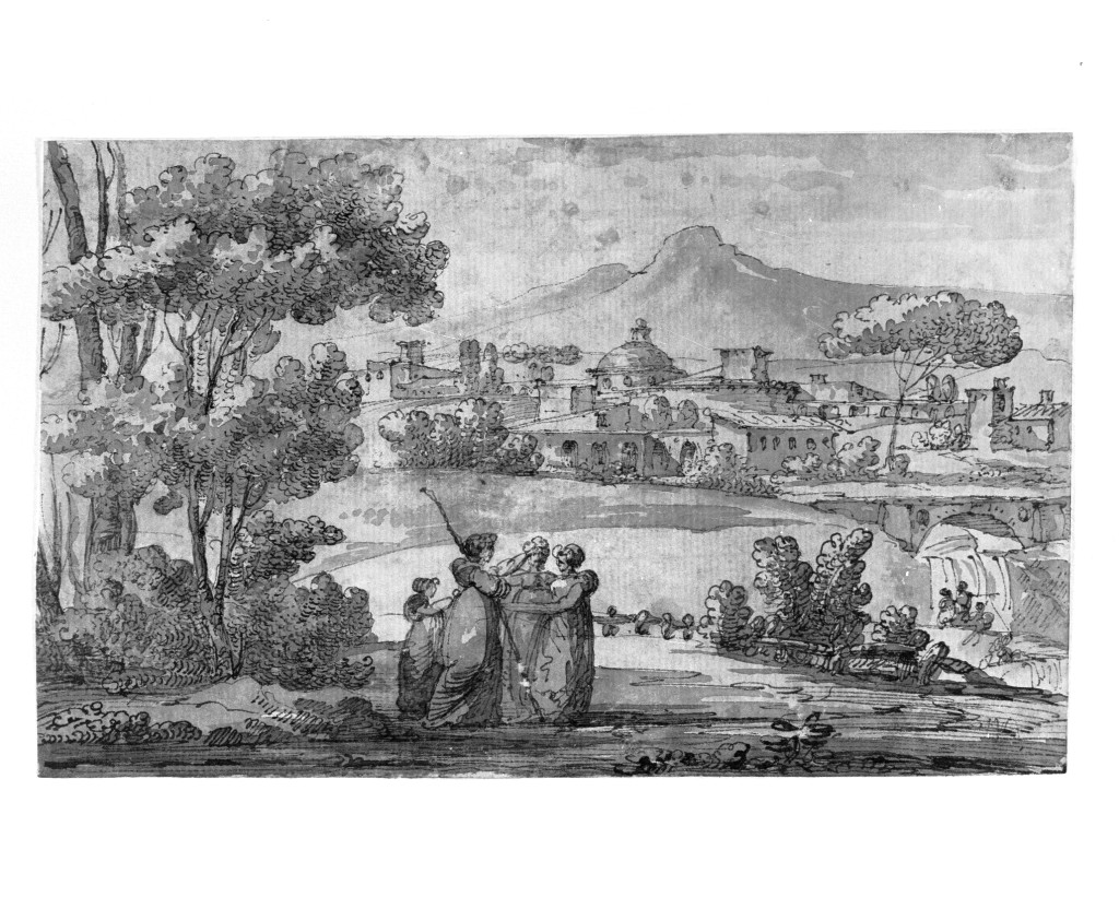 paesaggio (disegno, opera isolata) di Quarenghi Giacomo (inizio sec. XIX)