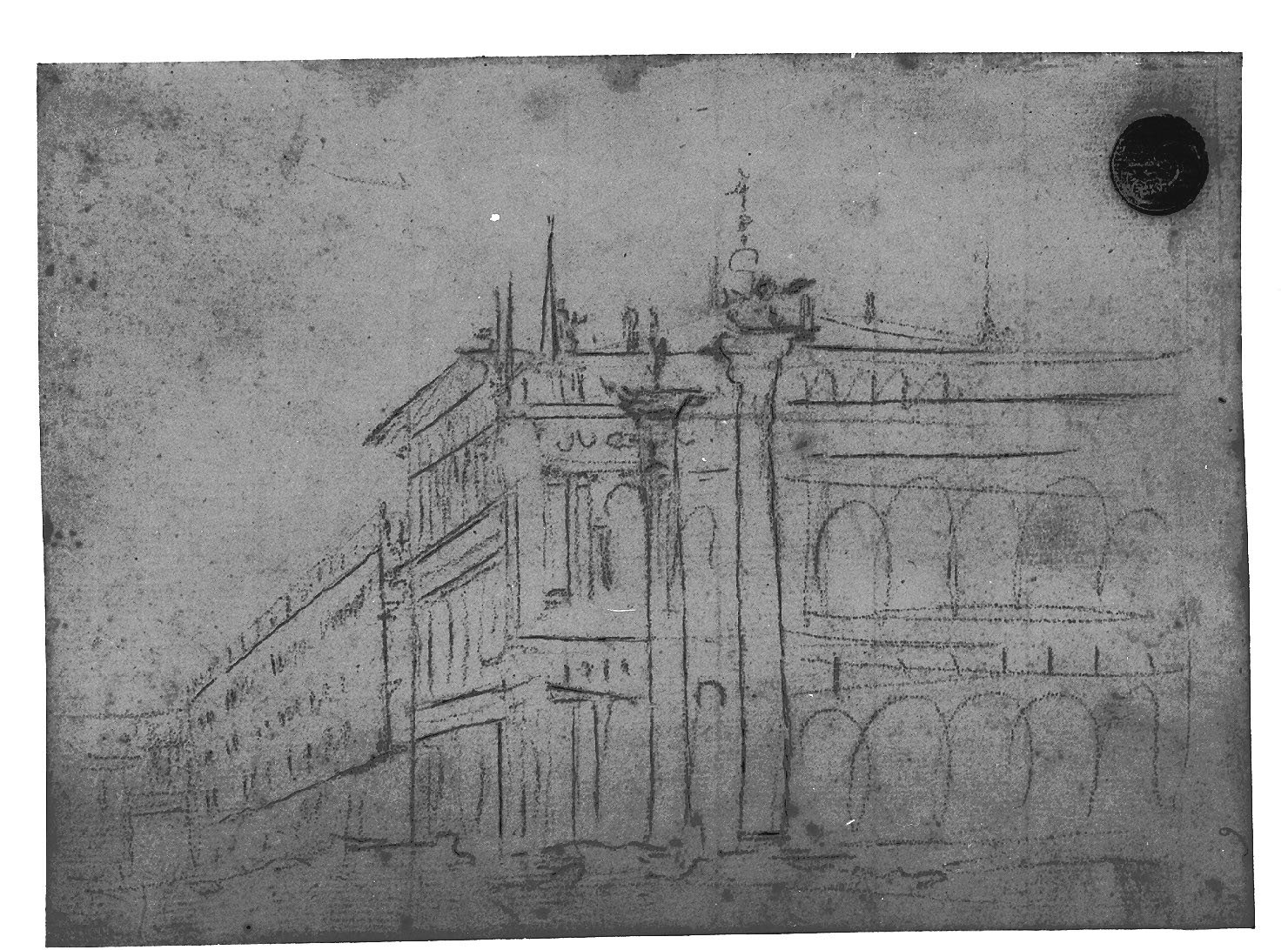 veduta di città (disegno, elemento d'insieme) di Canal Antonio detto Canaletto (secc. XVII/ XVIII)