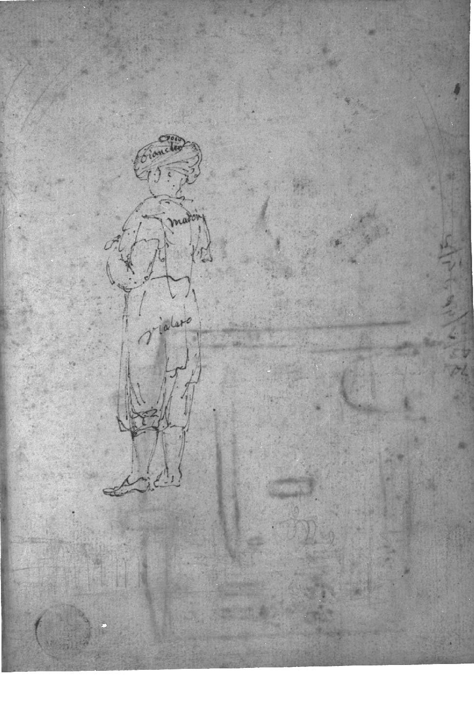 figura maschile (disegno, elemento d'insieme) di Canal Antonio detto Canaletto (secc. XVII/ XVIII)