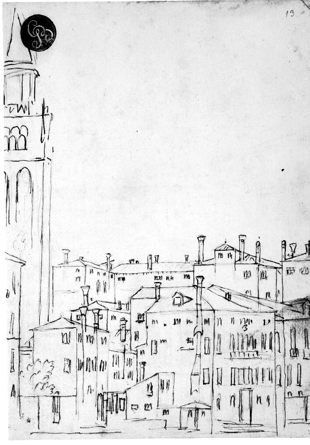 veduta di città (disegno, elemento d'insieme) di Canal Antonio detto Canaletto (secc. XVII/ XVIII)