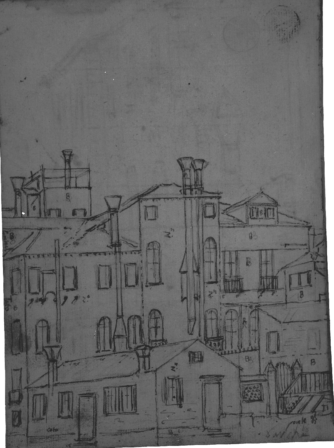 veduta di città (disegno, elemento d'insieme) di Canal Antonio detto Canaletto (secc. XVII/ XVIII)