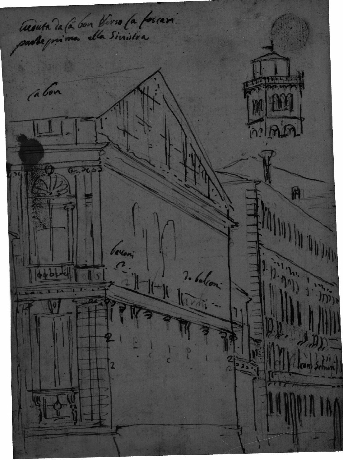 veduta di città (disegno, elemento d'insieme) di Canal Antonio detto Canaletto (secc. XVII/ XVIII)