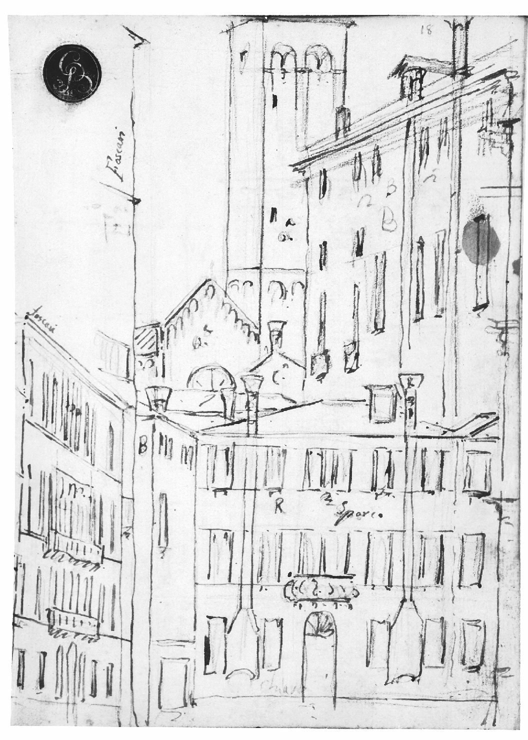 veduta di città (disegno, elemento d'insieme) di Canal Antonio detto Canaletto (secc. XVII/ XVIII)