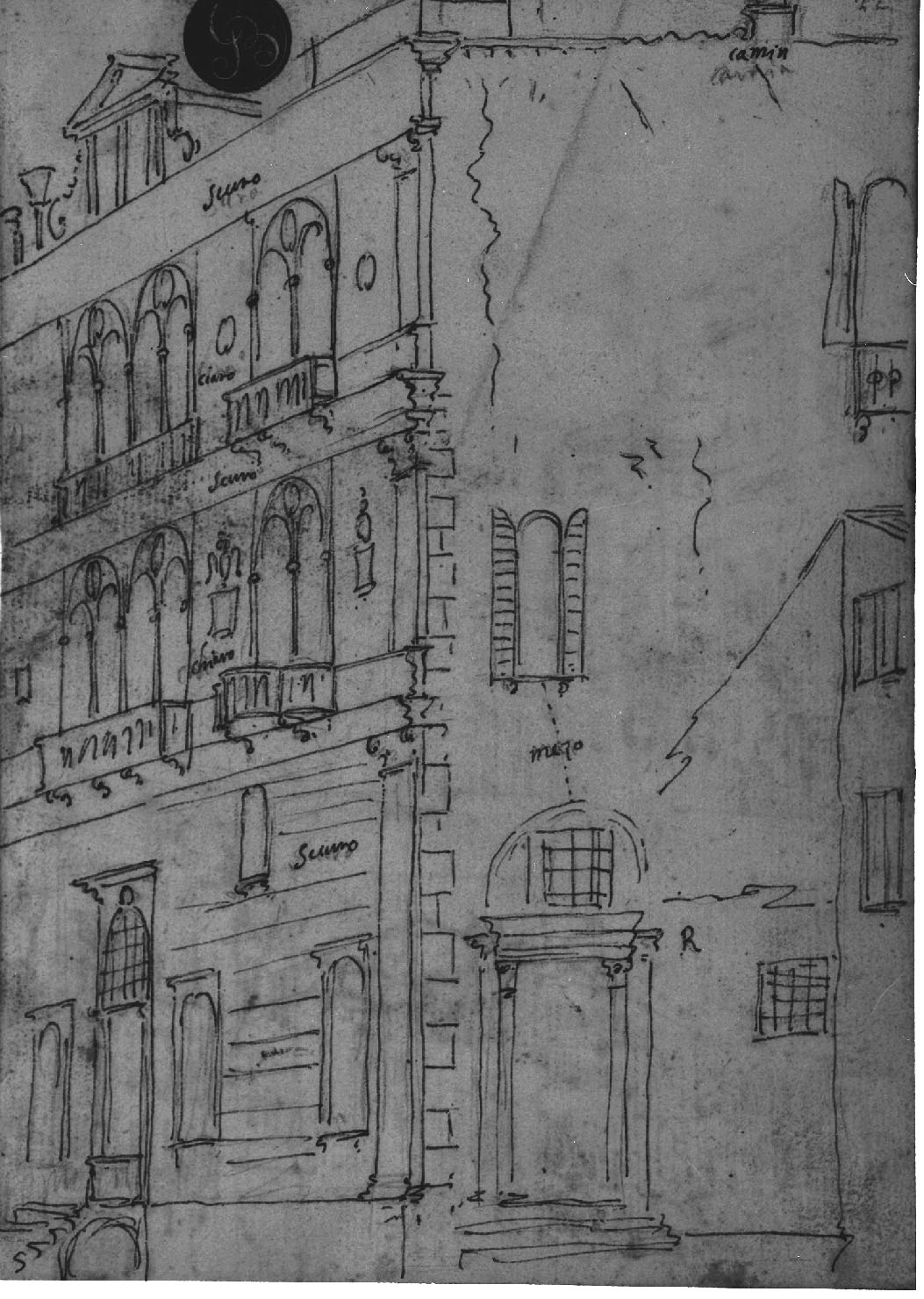 veduta di città (disegno, elemento d'insieme) di Canal Antonio detto Canaletto (secc. XVII/ XVIII)