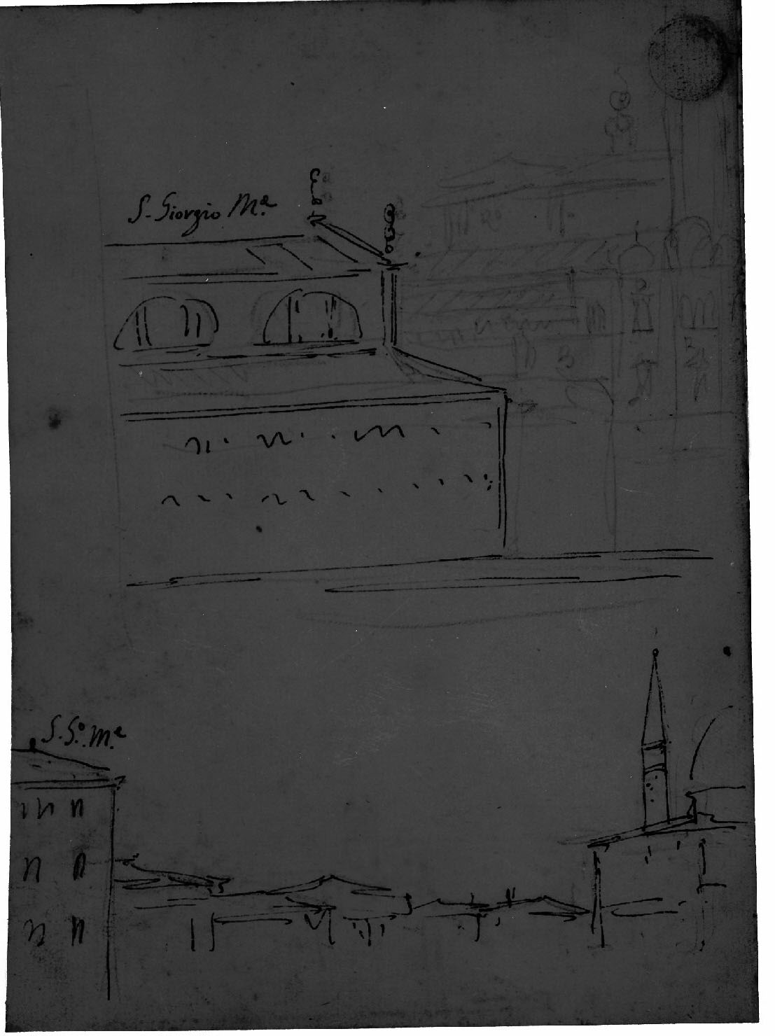 veduta di città (disegno, elemento d'insieme) di Canal Antonio detto Canaletto (secc. XVII/ XVIII)