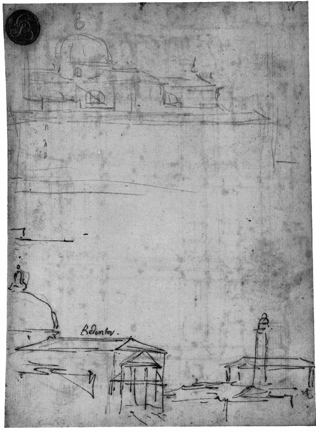 veduta di città (disegno, elemento d'insieme) di Canal Antonio detto Canaletto (secc. XVII/ XVIII)