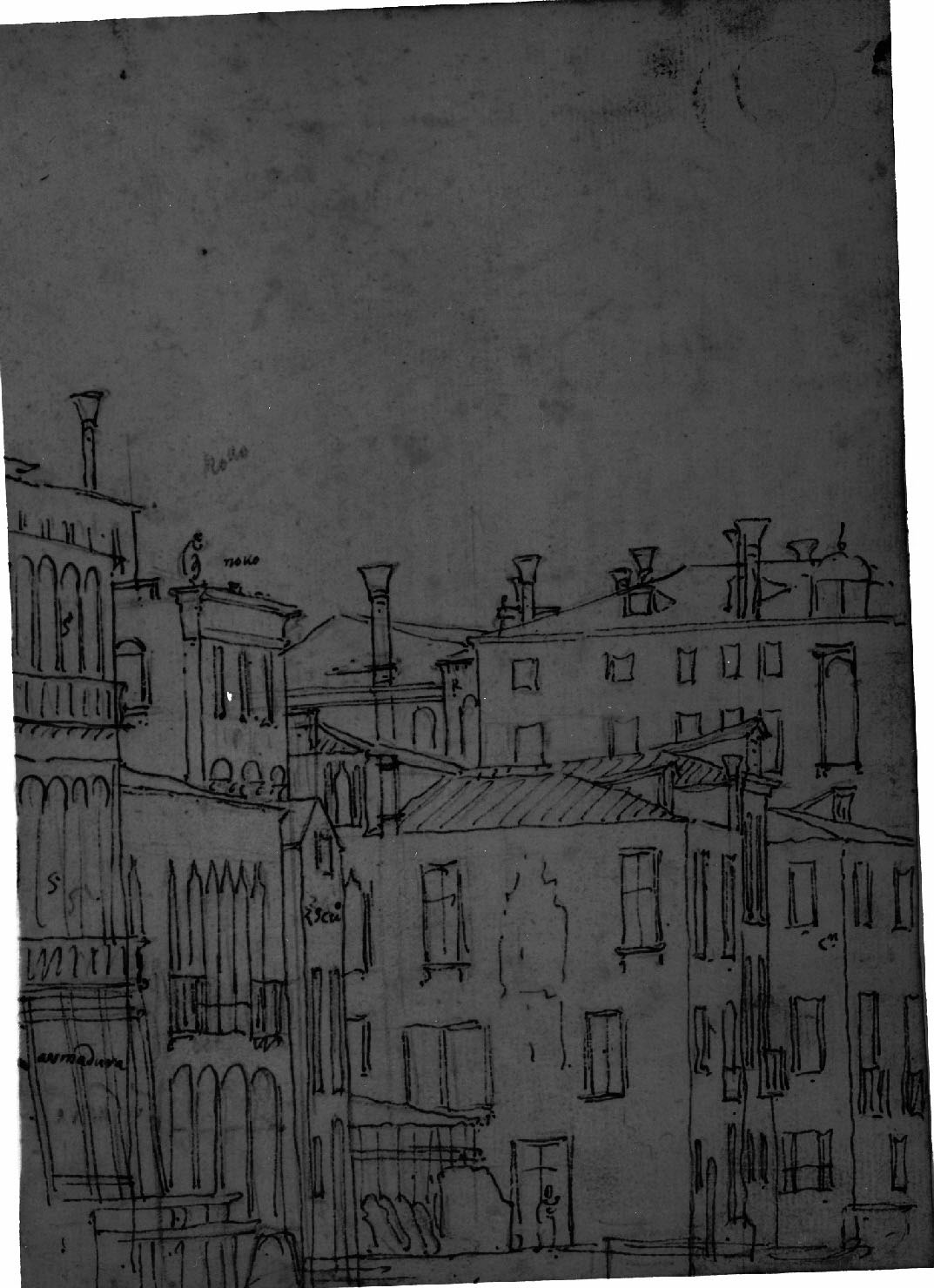 veduta di città (disegno, elemento d'insieme) di Canal Antonio detto Canaletto (secc. XVII/ XVIII)