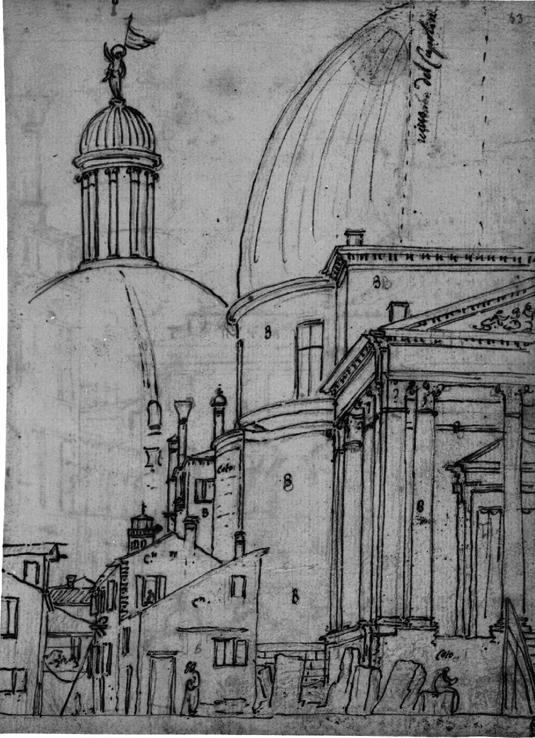 veduta di città (disegno, elemento d'insieme) di Canal Antonio detto Canaletto (secc. XVII/ XVIII)