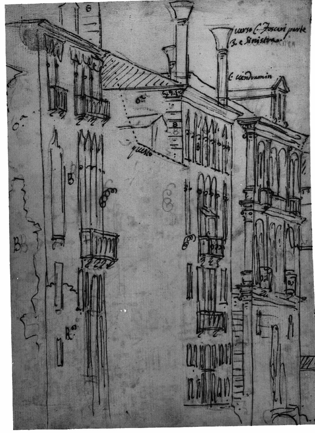 veduta di città (disegno, elemento d'insieme) di Canal Antonio detto Canaletto (secc. XVII/ XVIII)