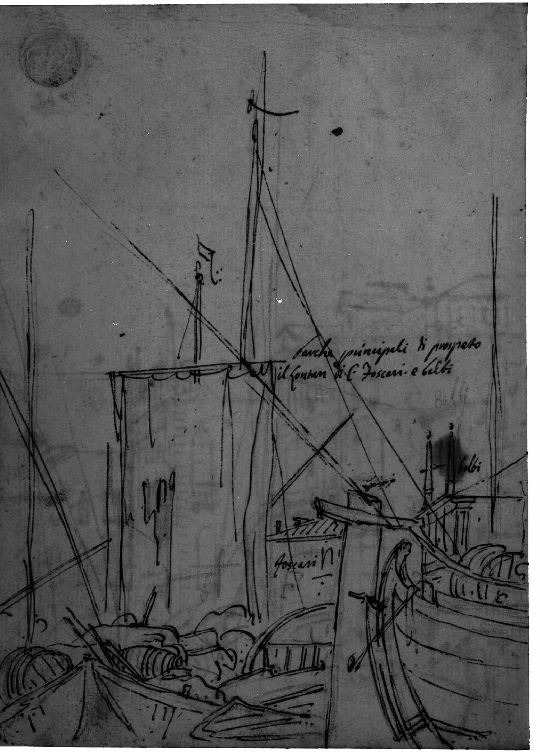 paesaggio marino (disegno, elemento d'insieme) di Canal Antonio detto Canaletto (secc. XVII/ XVIII)