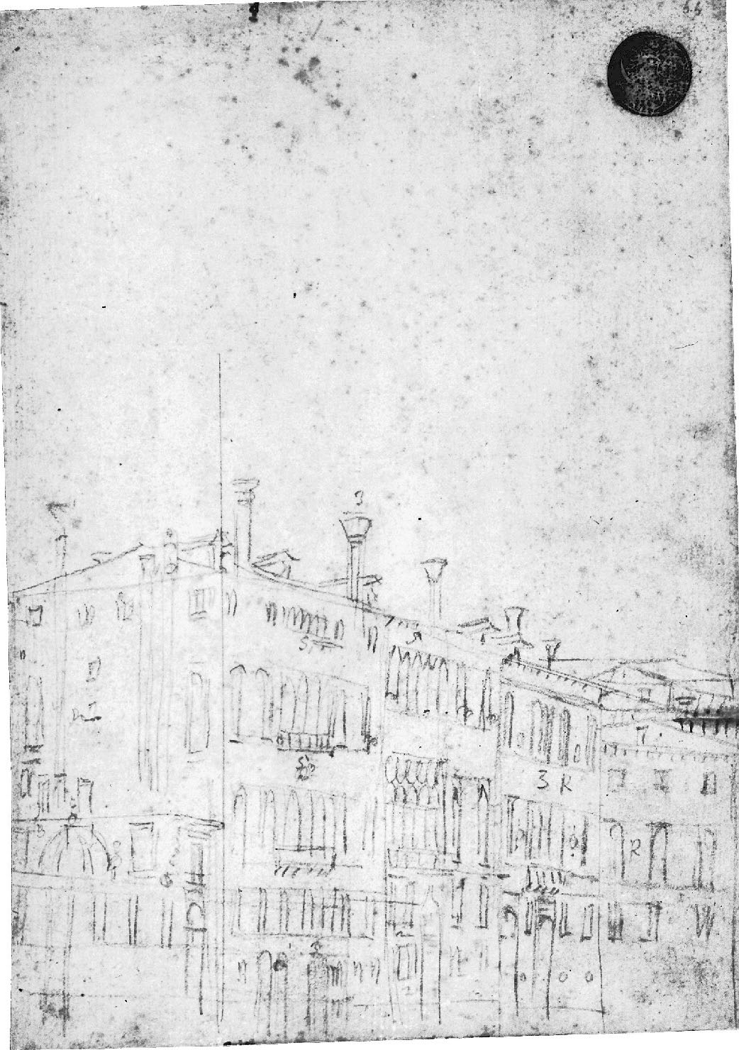 veduta di città (disegno, elemento d'insieme) di Canal Antonio detto Canaletto (secc. XVII/ XVIII)