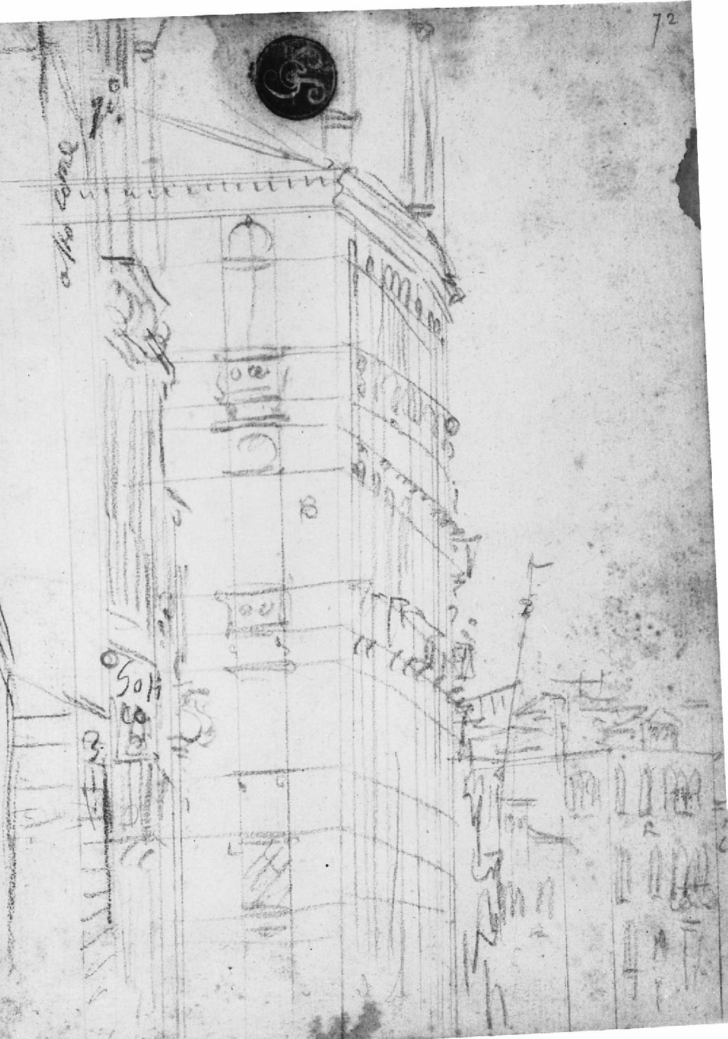 architettura (disegno, elemento d'insieme) di Canal Antonio detto Canaletto (secc. XVII/ XVIII)