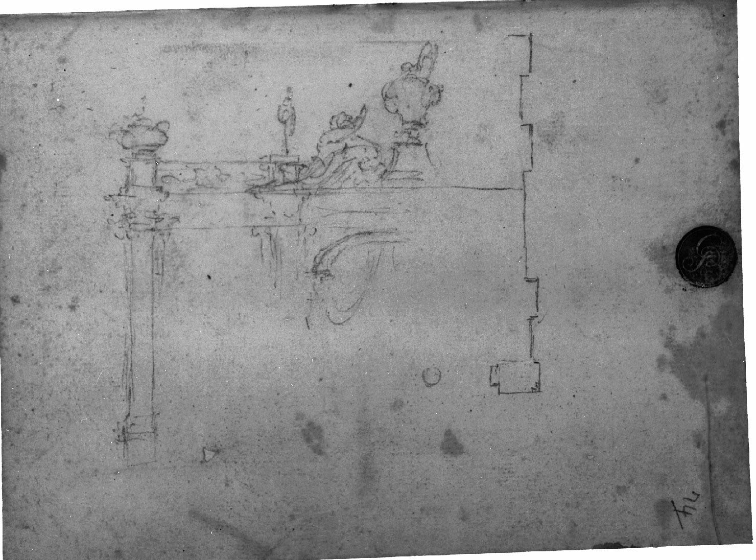 architettura (disegno, elemento d'insieme) di Canal Antonio detto Canaletto (secc. XVII/ XVIII)