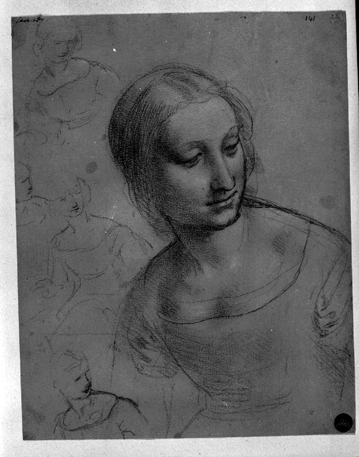 busto femminile (disegno, opera isolata) di Cesare da Sesto (secc. XV/ XVI)