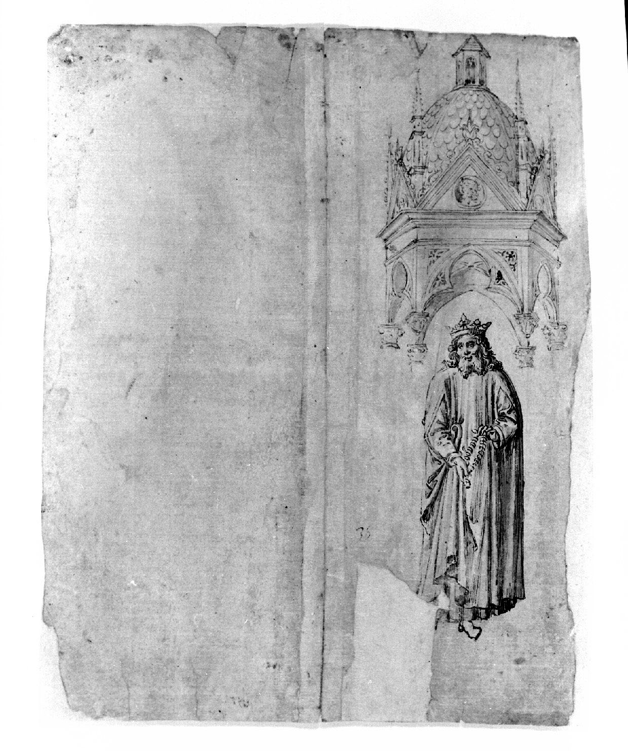 Santo (disegno, opera isolata) di Benozzo di Lese detto Benozzo Gozzoli (sec. XV)