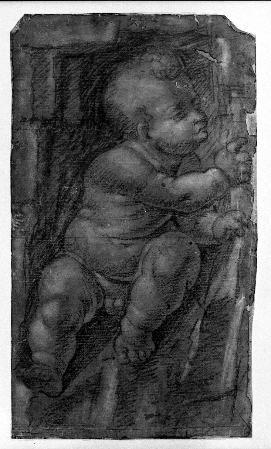 figura maschile (disegno, opera isolata) - ambito lombardo (ultimo quarto sec. XVI)