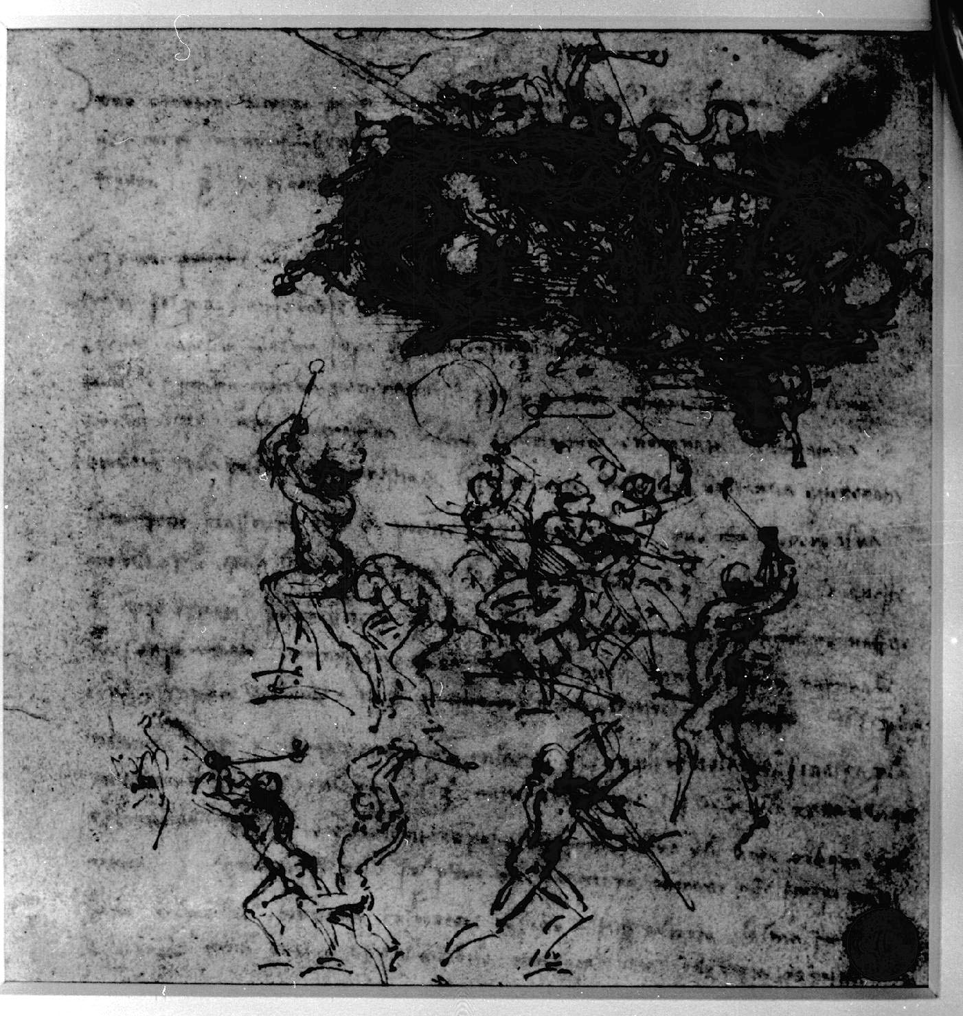 battaglia (disegno, elemento d'insieme) di Leonardo da Vinci (secc. XV/ XVI)