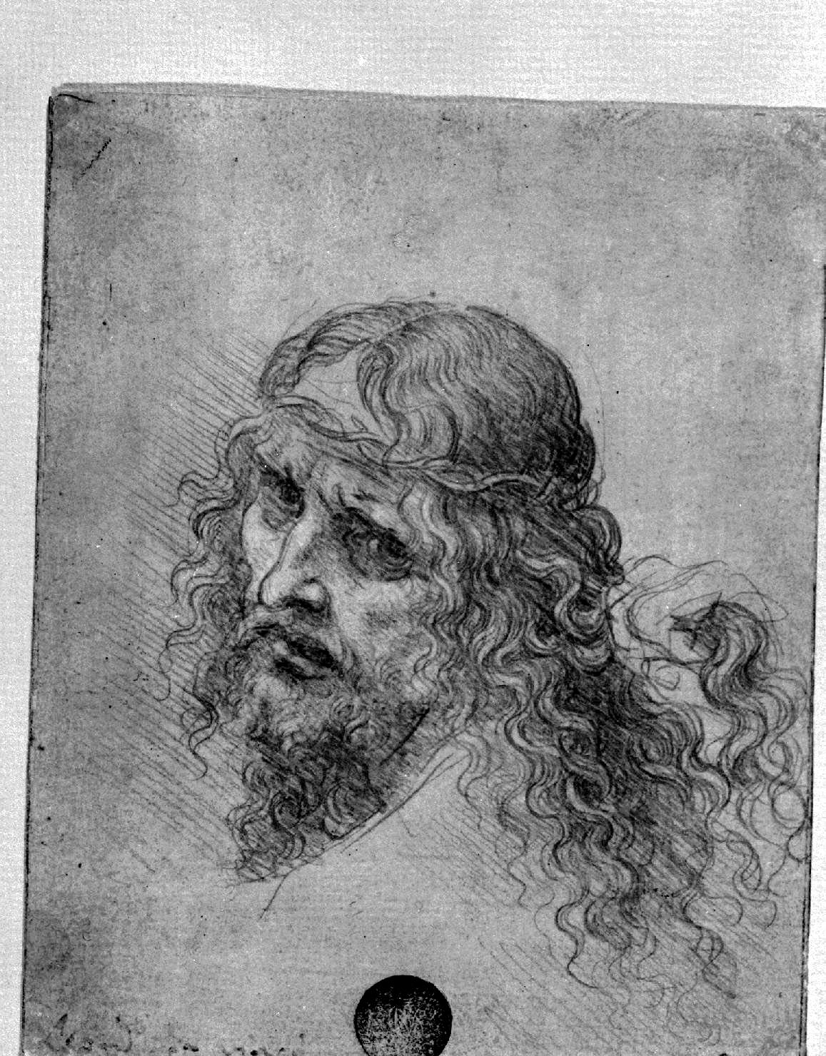 Cristo (disegno, elemento d'insieme) di Leonardo da Vinci (secc. XV/ XVI)