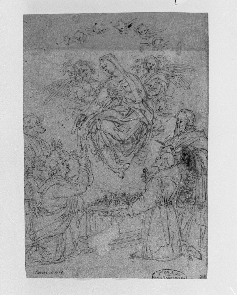 Madonna della Cintola (disegno, opera isolata) di Santi di Tito (sec. XVII)