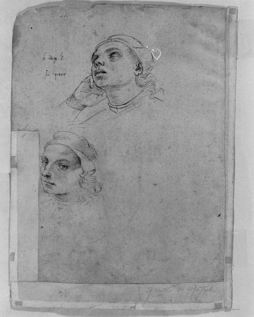 figura maschile (disegno, elemento d'insieme) di Sanzio Raffaello detto Raffaello (cerchia) (inizio sec. XVI)