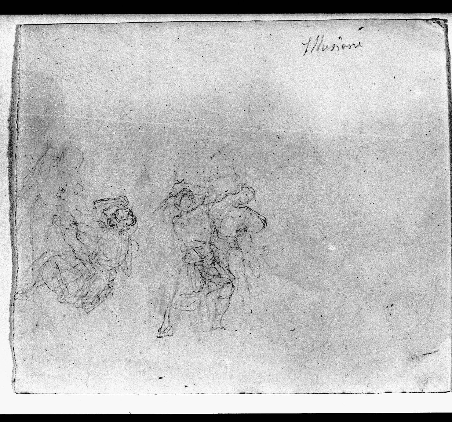 studio di figure (disegno, elemento d'insieme) di Hayez Francesco (secc. XVIII/ XIX)