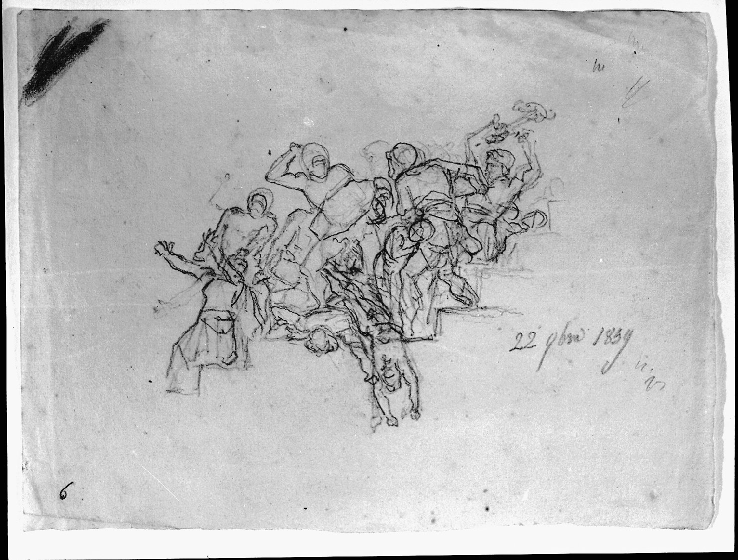 studio di figure (disegno, opera isolata) di Hayez Francesco (sec. XIX)