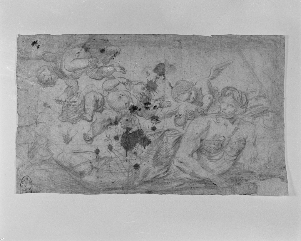 scena mitologica (disegno, elemento d'insieme) di Preti Mattia detto Cavalier Calabrese (scuola) (sec. XVII)