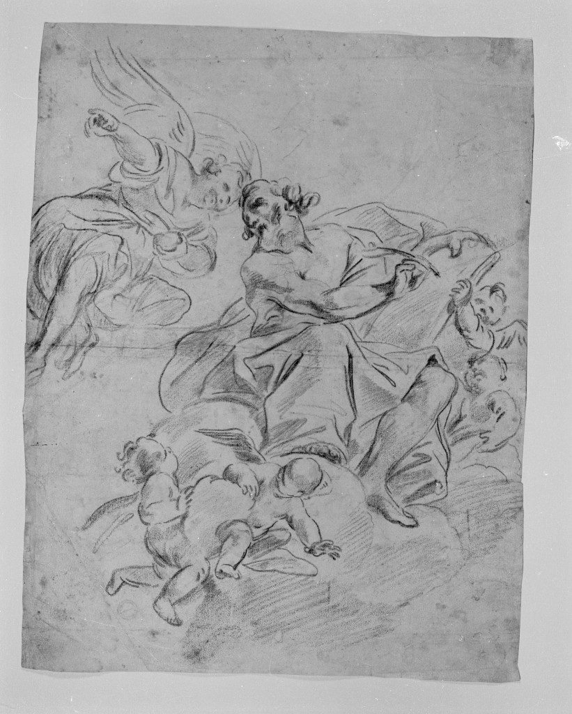 San Matteo e l' angelo (disegno, opera isolata) - ambito napoletano (sec. XVII)