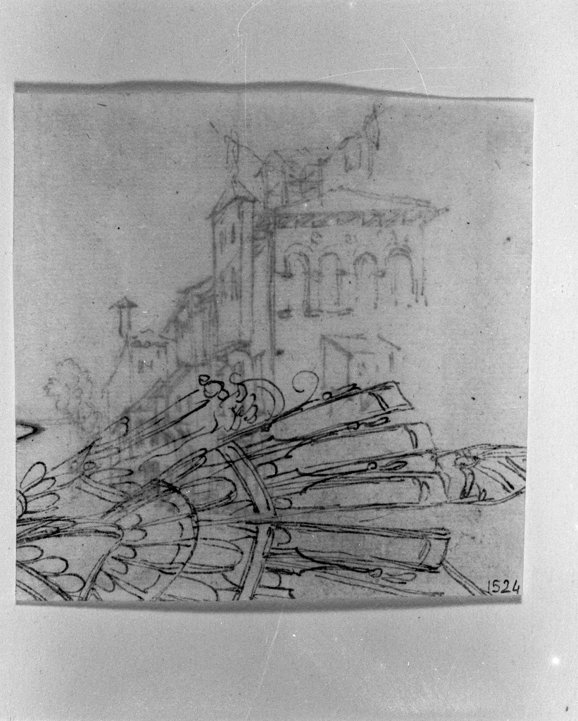 figura antropomorfa (disegno, elemento d'insieme) - ambito fiorentino (sec. XVII)