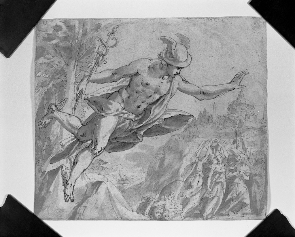 Mercurio (disegno, opera isolata) di Trotti Giovanni Battista detto Malosso (secc. XVI/ XVII)