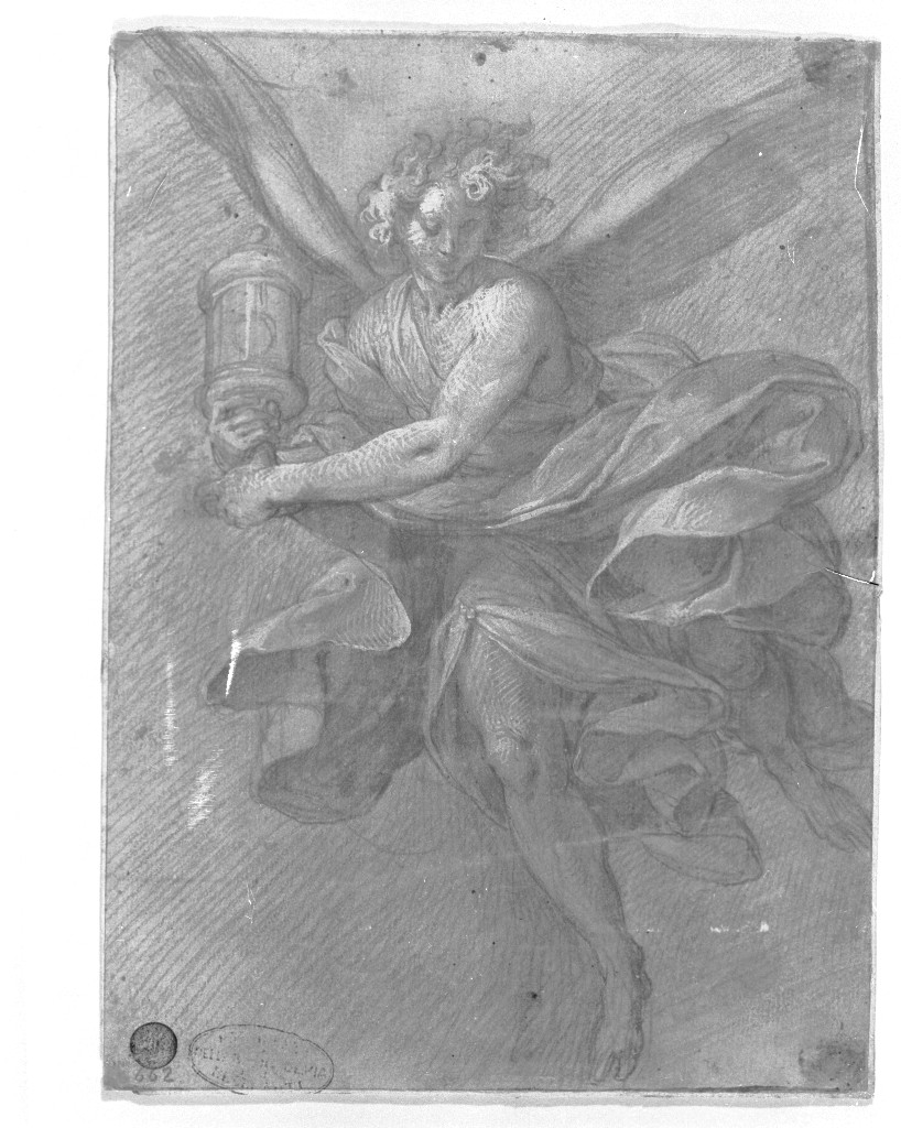 Angelo in volo, con ostensorio, angelo con ostensorio (disegno, opera isolata) di Procaccini Camillo (secc. XVI/ XVII)